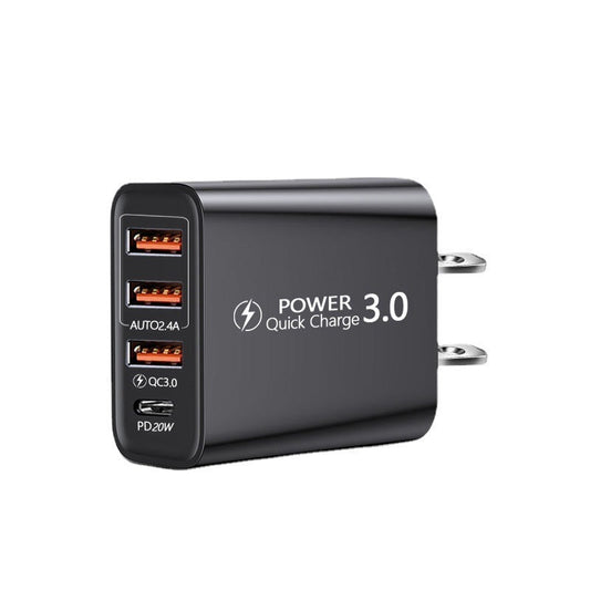 HKM-604691 Universal Travel Charger with 3 USB Ports and Type-C Connectivity for American and European Standards