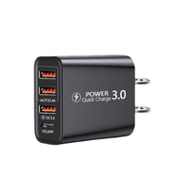 HKM-604691 Universal Travel Charger with 3 USB Ports and Type-C Connectivity for American and European Standards