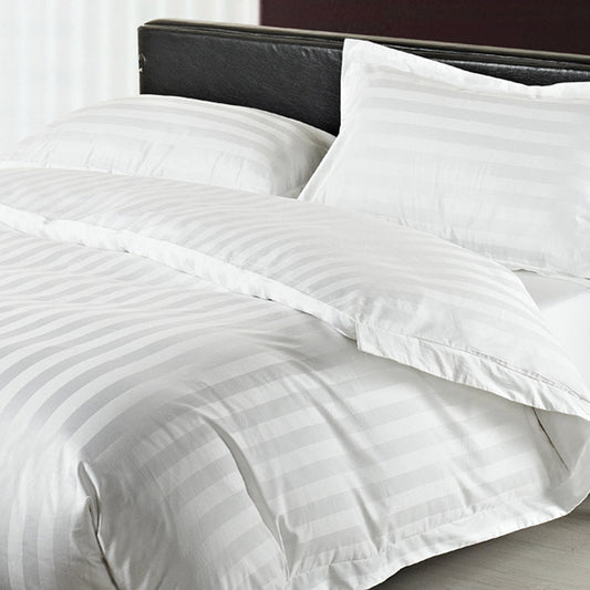 HKM-604755 Satin Cotton Bed Sheet Set - 4 Pieces with Stripe Pattern for 1.0m and 1.2m Beds