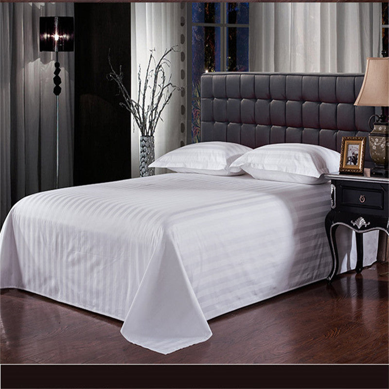 HKM-604755 Satin Cotton Bed Sheet Set - 4 Pieces with Stripe Pattern for 1.0m and 1.2m Beds