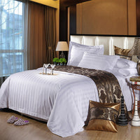 HKM-604755 Satin Cotton Bed Sheet Set - 4 Pieces with Stripe Pattern for 1.0m and 1.2m Beds