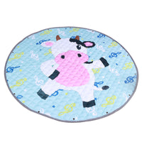 HKM-604819 Thickened Non-Slip Toy Storage Mat - Cotton Blend, Various Fun Designs, 1.45m Round