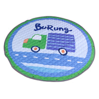 HKM-604819 Thickened Non-Slip Toy Storage Mat - Cotton Blend, Various Fun Designs, 1.45m Round