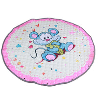HKM-604819 Thickened Non-Slip Toy Storage Mat - Cotton Blend, Various Fun Designs, 1.45m Round