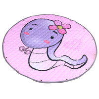 HKM-604819 Thickened Non-Slip Toy Storage Mat - Cotton Blend, Various Fun Designs, 1.45m Round