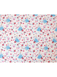 HKM-605267 Cinderella's Ball Pure Cotton Fabric for Children's Clothing - Milk White & Pink