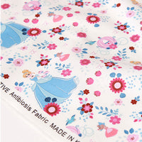 HKM-605267 Cinderella's Ball Pure Cotton Fabric for Children's Clothing - Milk White & Pink