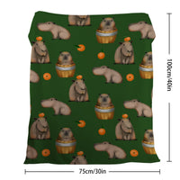 HKM-605267 Flannel Orange Capybara Blanket - Soft, Warm, Multifunctional for Home and Outdoor Use