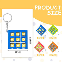 HKM-605395 Durable Plastic Tic Tac Toe Keychain Game for Kids Ages 2-13