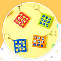 HKM-605395 Durable Plastic Tic Tac Toe Keychain Game for Kids Ages 2-13