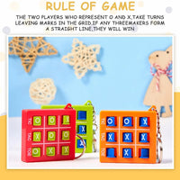 HKM-605395 Durable Plastic Tic Tac Toe Keychain Game for Kids Ages 2-13