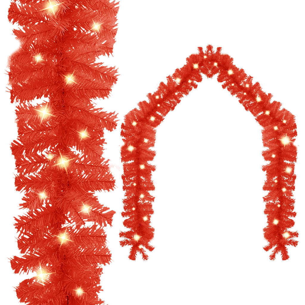 HKM-605395 LED Christmas Garland - 20m Versatile Decoration in Blue, Gold, Pink, Red, and Black