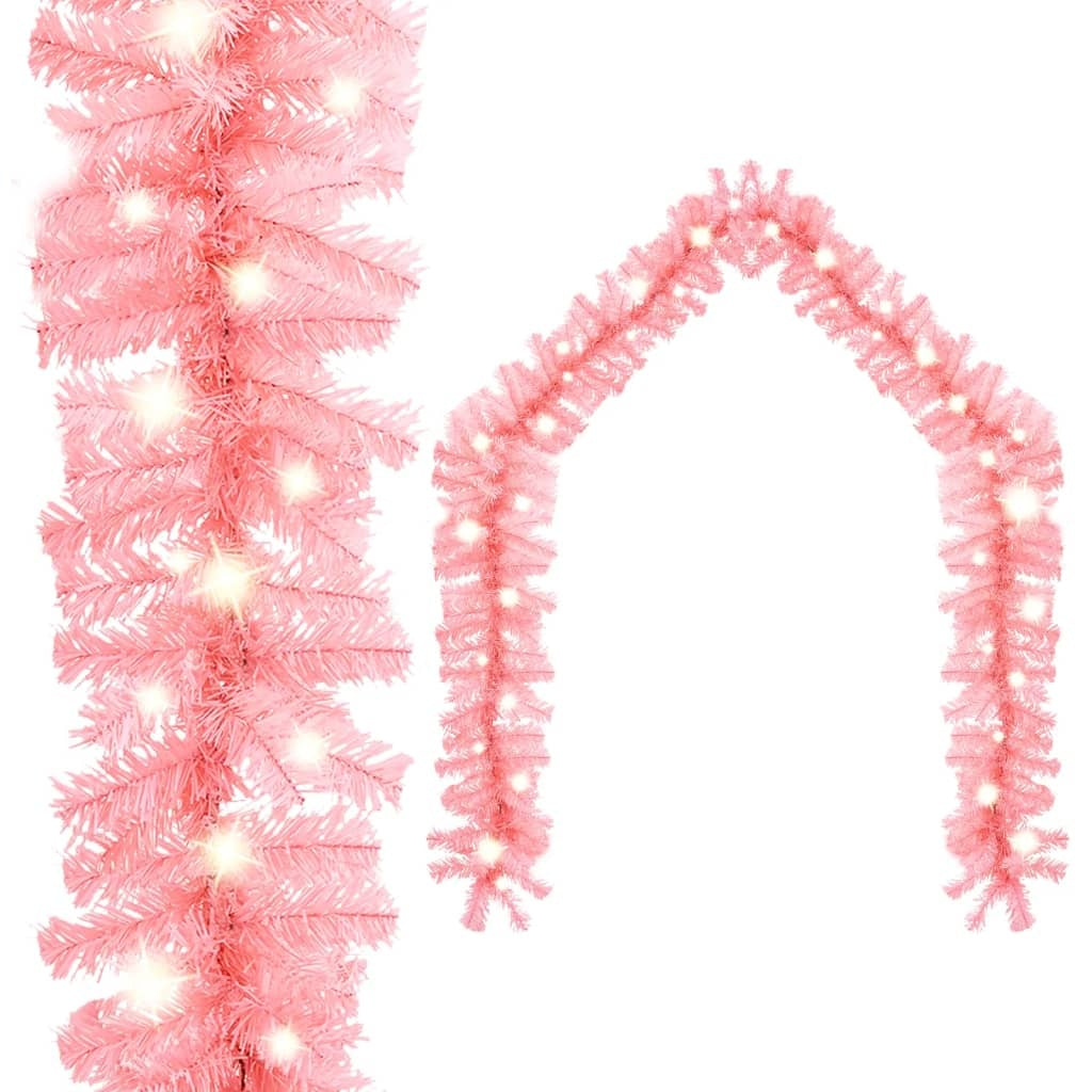 HKM-605395 LED Christmas Garland - 20m Versatile Decoration in Blue, Gold, Pink, Red, and Black
