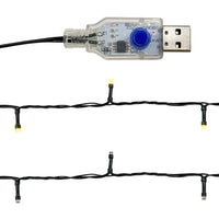 HKM-605395 LED Christmas Garland - 20m Versatile Decoration in Blue, Gold, Pink, Red, and Black