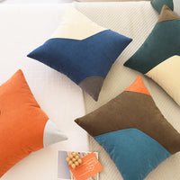 HKM-605395 Nordic Solid Color Geometric Stitching Washable Pillow Cover and Cushion