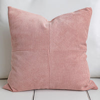 HKM-605651 Nordic Style Dirty Pink Splicing Pillow with Feather Velvet Core - 45x45cm