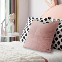 HKM-605651 Nordic Style Dirty Pink Splicing Pillow with Feather Velvet Core - 45x45cm