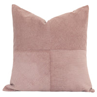 HKM-605651 Nordic Style Dirty Pink Splicing Pillow with Feather Velvet Core - 45x45cm