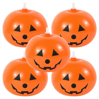 HKM-605715 Light-Up Pumpkin Balloon Set - 5 Illuminated Plastic Balloons for Halloween Decor