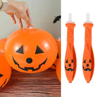 HKM-605715 Light-Up Pumpkin Balloon Set - 5 Illuminated Plastic Balloons for Halloween Decor