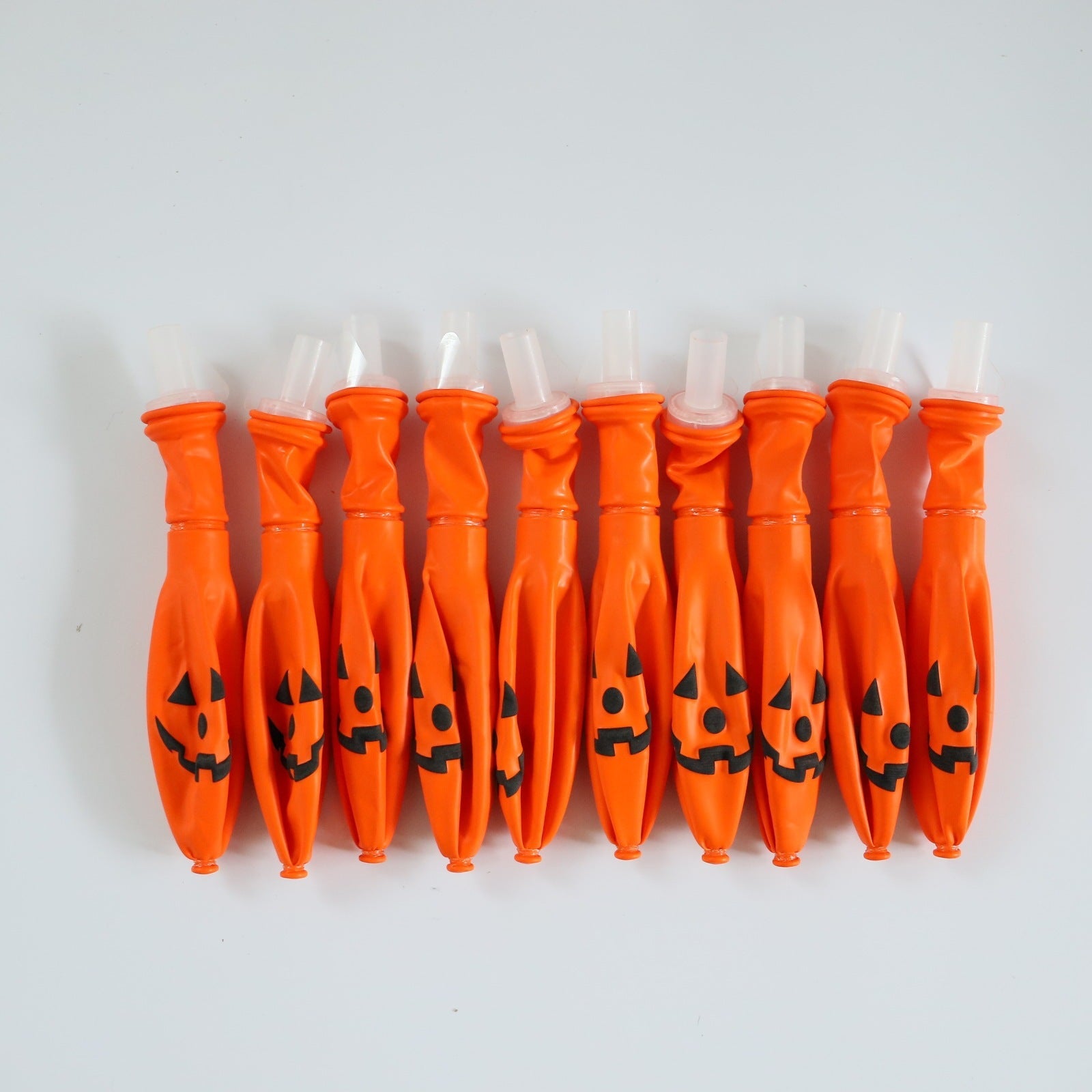HKM-605715 Light-Up Pumpkin Balloon Set - 5 Illuminated Plastic Balloons for Halloween Decor