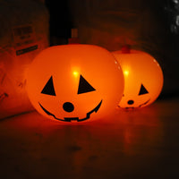 HKM-605715 Light-Up Pumpkin Balloon Set - 5 Illuminated Plastic Balloons for Halloween Decor