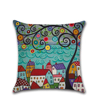 HKM-605971 Hand-Painted Cotton and Linen Pillowcase for Home Decor