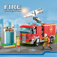 HKM-606163 Fire Fighting Themed Building Block Set - DIY Assembly Fire Truck Educational Model Toy for Ages 6 and Up