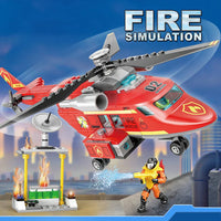 HKM-606163 Fire Fighting Themed Building Block Set - DIY Assembly Fire Truck Educational Model Toy for Ages 6 and Up