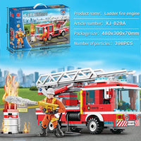 HKM-606163 Fire Fighting Themed Building Block Set - DIY Assembly Fire Truck Educational Model Toy for Ages 6 and Up