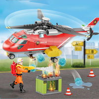 HKM-606163 Fire Fighting Themed Building Block Set - DIY Assembly Fire Truck Educational Model Toy for Ages 6 and Up