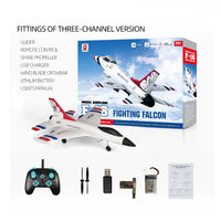 HKM-606227 3-Channel 2.4G EPP Foam RC Plane for Kids - Ready-to-Fly Outdoor Toy Glider with LED Lights