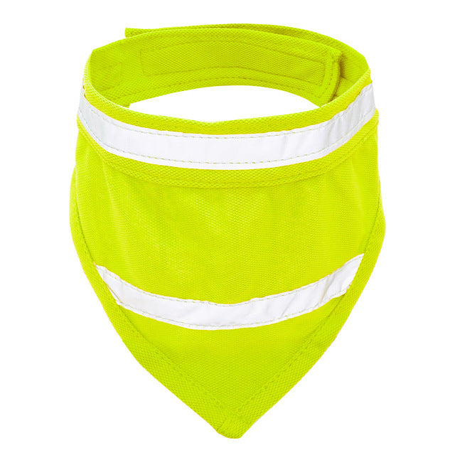 HKM-606291 Reflective Triangle Scarf in Fluorescent Yellow and Orange, Polyester - Sizes S, M, L