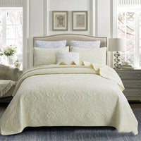 HKM-606355 Cotton Fabric Three-Piece Bed Cover Set with Pillowcases for All Seasons