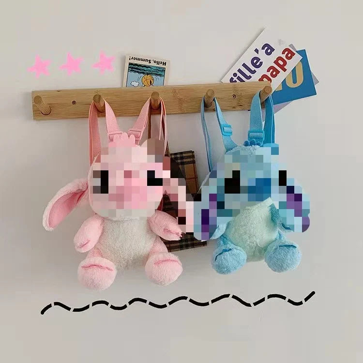 HKM-606419 Kawaii Stitch Plush Backpack Stuffed Toy for Kids – Soft Knapsack for Girls and Boys, Perfect Gift for All Ages