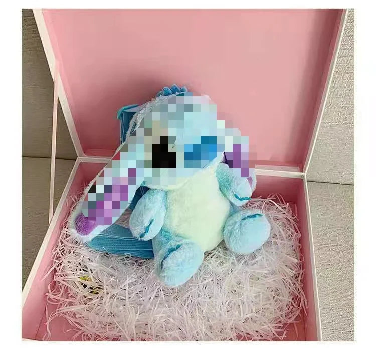 HKM-606419 Kawaii Stitch Plush Backpack Stuffed Toy for Kids – Soft Knapsack for Girls and Boys, Perfect Gift for All Ages