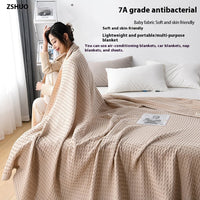 HKM-606419 Lightweight Cotton Gauze Towel Blanket with Human Waffle Design
