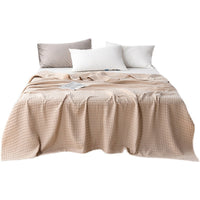 HKM-606419 Lightweight Cotton Gauze Towel Blanket with Human Waffle Design