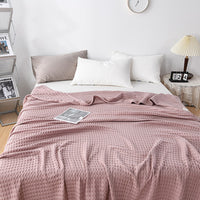 HKM-606419 Lightweight Cotton Gauze Towel Blanket with Human Waffle Design