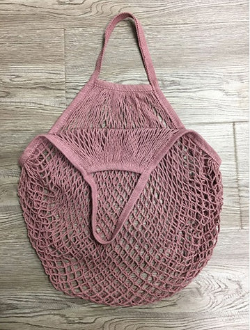 HKM-606419 Portable Pure Cotton Shopping Net Bag - Durable, Foldable & Washable for Supermarket & Home Use