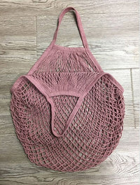 HKM-606419 Portable Pure Cotton Shopping Net Bag - Durable, Foldable & Washable for Supermarket & Home Use