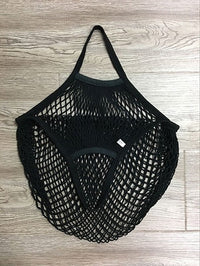 HKM-606419 Portable Pure Cotton Shopping Net Bag - Durable, Foldable & Washable for Supermarket & Home Use