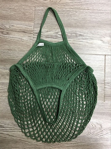HKM-606419 Portable Pure Cotton Shopping Net Bag - Durable, Foldable & Washable for Supermarket & Home Use
