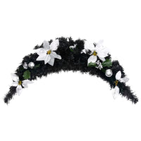 HKM-606547 Christmas LED Light Arch - 90 cm Black and Silver PVC Decoration for Indoor/Outdoor Use