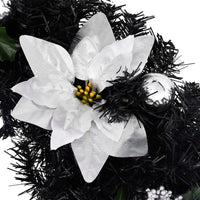 HKM-606547 Christmas LED Light Arch - 90 cm Black and Silver PVC Decoration for Indoor/Outdoor Use