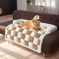HKM-606547 Cozy Plush Thickened Warm Pet Bed for Dogs - Available in Gray, Brown, Khaki, and Black