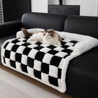 HKM-606547 Cozy Plush Thickened Warm Pet Bed for Dogs - Available in Gray, Brown, Khaki, and Black