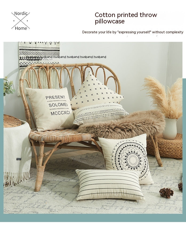HKM-606547 Geometric Minimalist Square Cushion Covers in Various Designs and Sizes