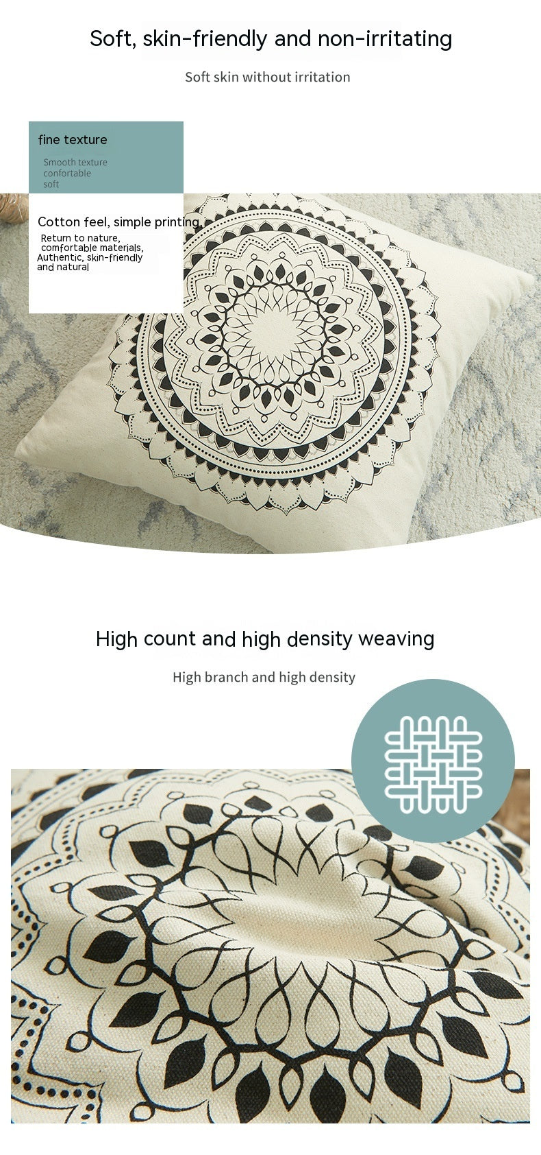 HKM-606547 Geometric Minimalist Square Cushion Covers in Various Designs and Sizes