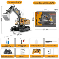 HKM-606547 Remote Control 1:14 Scale Alloy Excavator with 50M Range, Ideal for Ages 5 and Up